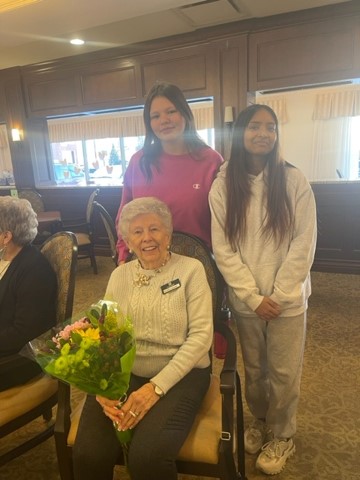 Receiving flowers